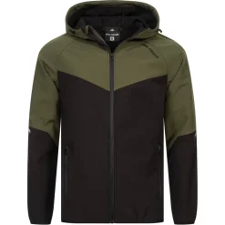 KIRKJUBØUR® "Njordr" Hombre Chaqueta SOFTSHELL 10.000 mm columna de agua verde/negro