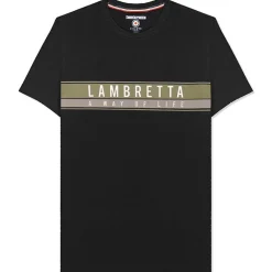 Lambretta Chest Stripe Hombre Camiseta SS0157-BLK