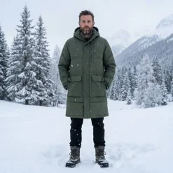 Lambretta Hombre parka de invierno forrada LM2503-KHAKI