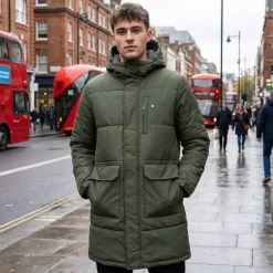 Lambretta Hombre parka de invierno forrada LM2503-KHAKI