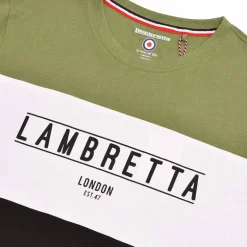 Lambretta Panel Hombre Camiseta SS1083-K/BL/BLANCO