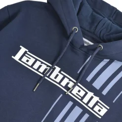 Lambretta Racing Stripe Hombre Sudadera con capucha SS5027-AZUL MARINO