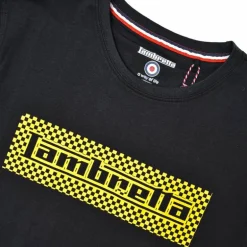 Lambretta Two Tone Box Hombre Camiseta SS0164-BLK ORO
