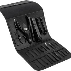 LEANDRO LIDO "Livorno" Manicura/Pedicura Conjunto 17 piezas negro