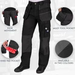 Lee Cooper Funda Pocket Workwear Hombre Pantalón de trabajo negro LCPNT216-BLK