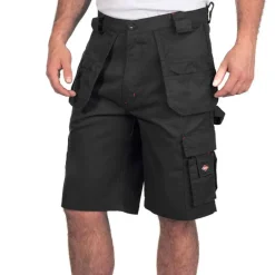 Lee Cooper Holster Pocket Workwear Hombre Pantalones cortos de trabajo negros LCSHO810-BLK