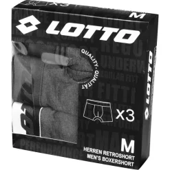 Lotto Retro Hombre Calzoncillos bóxer Pack de 3 gris MBXX1002NET-GREY
