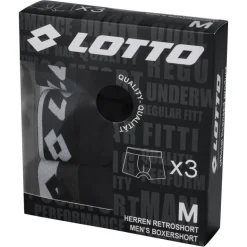 Lotto Retro Hombre Calzoncillos bóxer Pack de 3 negro MBXX1002NET-BLACK