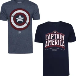 MARVEL Captain America Hombre Camiseta Pack de 2 FCMPK120MUL