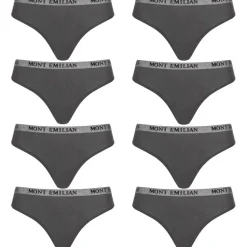 MONT EMILIAN "Colmar" Mujer Pack de 8 tangas gris oscuro