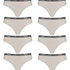 MONT EMILIAN "Colmar" Mujer Pack de 8 tangas gris claro