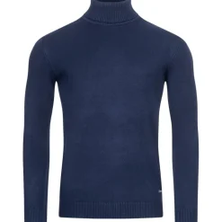 MONT EMILIAN "Le Mans" Hombre Jersey de cuello vuelto azul marino