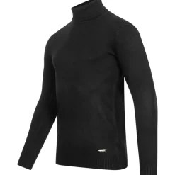 MONT EMILIAN "Le Mans" Hombre Jersey de cuello vuelto negro