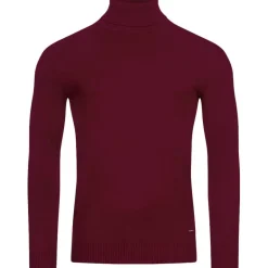 MONT EMILIAN "Le Mans" Hombre Jersey de cuello vuelto vino tinto