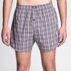 MONT EMILIAN "Nantes" Hombre Americano Calzoncillos bóxer Pack de 2 azul/cuadros