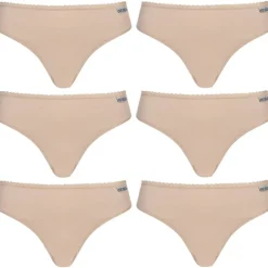MONT EMILIAN "Nimes" Mujer tanga Pack de 6 beige