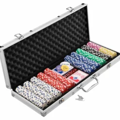 MUWO "All In" Estuche de póquer-Conjunto con 500 fichas