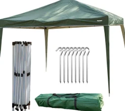 MUWO Cenador exterior "Pavilio" 3x3 m protección UV 50+ verde