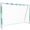 MUWO Portería de fútbol grande de acero 3 x 2 m verde/blanco