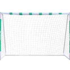 MUWO Portería de fútbol grande de acero 3 x 2 m verde/blanco