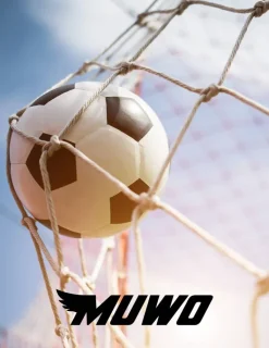 MUWO Portería de fútbol grande de acero 3 x 2 m azul/blanco