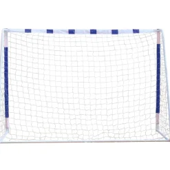 MUWO Portería de fútbol grande de acero 3 x 2 m azul/blanco