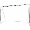 MUWO Portería de fútbol grande de acero 3 x 2 m negro/blanco
