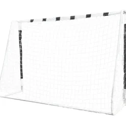 MUWO Portería de fútbol grande de acero 3 x 2 m negro/blanco