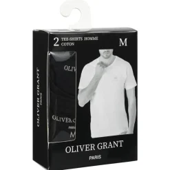OLIVER GRANT® Hombre Camisetas interiores cuello redondo Pack de 2 negro 39493133