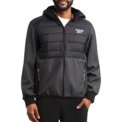 Reebok Mixed Hybrid Hombre Chaqueta de trekking RBO15620-Carbón vegetal