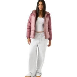 Reebok Puffer Mujer Reversible Chaquetón RBO21030-Rosa polvoriento
