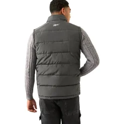 Reebok Puffer Vest 2-in-1 Hombre Reversible Chaleco RBO15720-Carbón vegetal