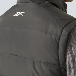 Reebok Puffer Vest 2-in-1 Hombre Reversible Chaleco RBO15720-Carbón vegetal
