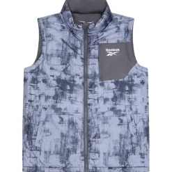 Reebok Puffer Vest 2-in-1 Hombre Reversible Chaleco RBO15720-Carbón vegetal