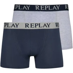 REPLAY Boxer Style Cuff Logo Hombre Calzoncillos bóxer Pack de 2 I101143-N145