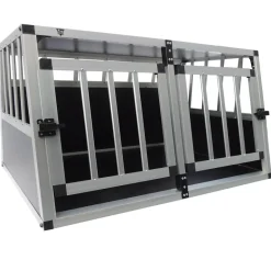 SPOCADO "Villa" Caja de transporte para perros 89 x 69 x 50 cm negro/gris