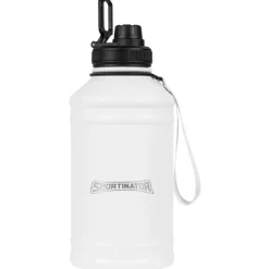 SPORTINATOR "Hydrated" Fitness acero inoxidable Botella 2,2l blanco