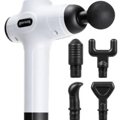 SPORTINATOR "Level Up" Pistola de masaje accesorios incluidos, blanco