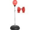 SPORTINATOR Pelota de boxeo soporte de boxeo entrenador de boxeo de pie incluye pera de boxeo y guantes de boxeo rojo