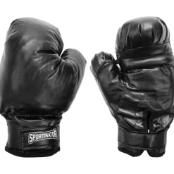 SPORTINATOR Pelota de boxeo soporte de boxeo entrenador de boxeo de pie con pera de boxeo y guantes de boxeo gris