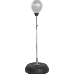 SPORTINATOR Pelota de boxeo soporte de boxeo entrenador de boxeo de pie con pera de boxeo y guantes de boxeo gris