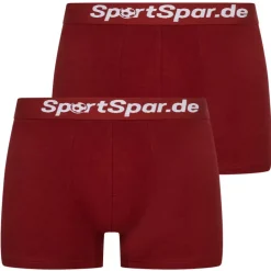 Sportspar.de Hombre "Double Sparbuchse" Calzoncillos bóxer Pack de 2 vino tinto