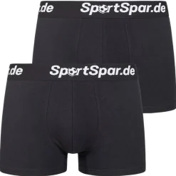 Sportspar.de Hombre "Double Sparbuchse" Calzoncillos bóxer Pack de 2 blanco y negro