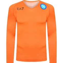 SSC Neapel EA7 Emporio Armani Hombre Camiseta funcional de manga larga naranja EA7SSCN152-NARANJA