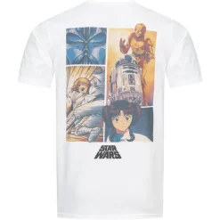 STAR WARS Retro Anime Hombre Camiseta SWMTS058WHT