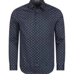 TED BAKER Ardea Dot Hombre Camisa de manga larga 272171-MARINA