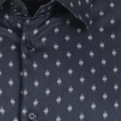 TED BAKER Ardea Dot Hombre Camisa de manga larga 272171-MARINA