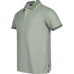 TED BAKER Ellerby Stripe Hombre Polo 259373-VERDE MEDIO
