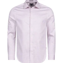 TED BAKER Faenza Geo Hombre Camisa de manga larga 272167-ROSA