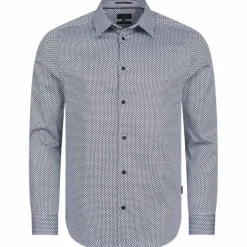 TED BAKER Faenza Geo Hombre Camisa de manga larga 272167-MARINA